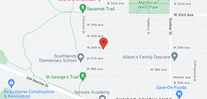 map of 4014 W 36TH AVENUE